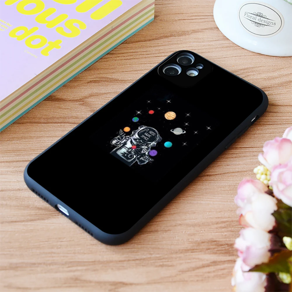 

For iPhone Astronaut Planet Print Soft Matt Apple iPhone Case 6 7 8 11 12 Plus Pro X XR XS MAX SE