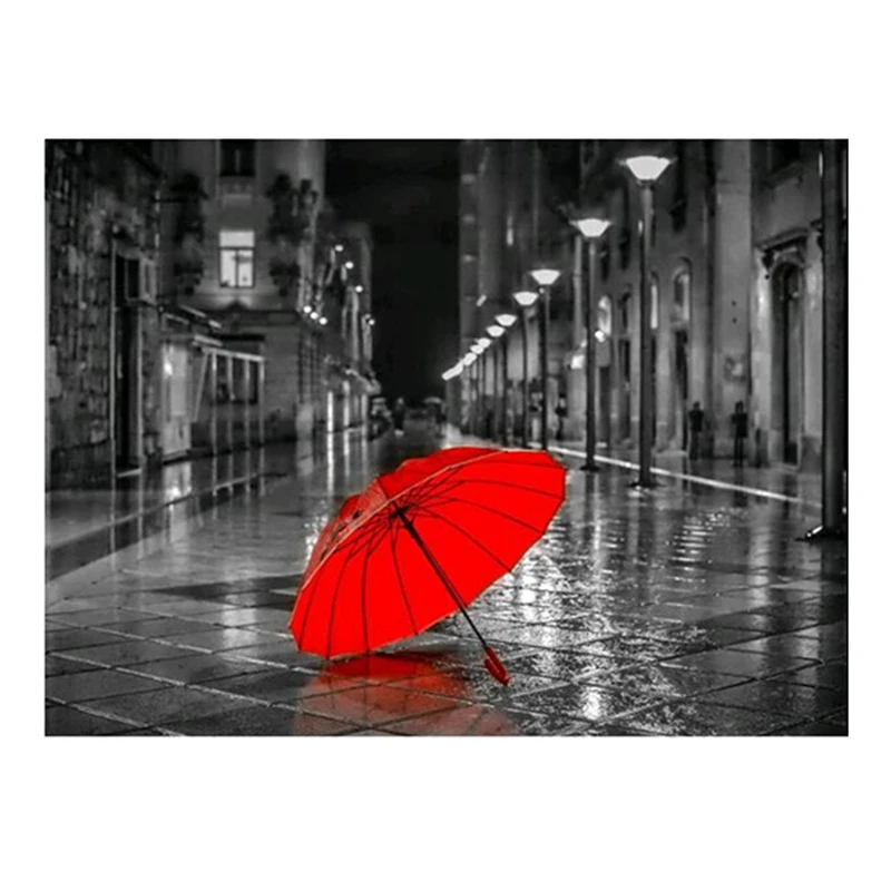 

5D Diy Diamond Painting Cross Stitch Scenery Red Umbrella Diamond Embroidery Full 3D Diamond Mosaic Rhinestone Picture