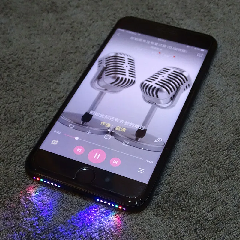 Speaker LED Light Glow Night Cool Flash Sensor Cable For Iphone 6 6plus 6s 6S PLUS 7 light Phone Accessories | Мобильные телефоны и