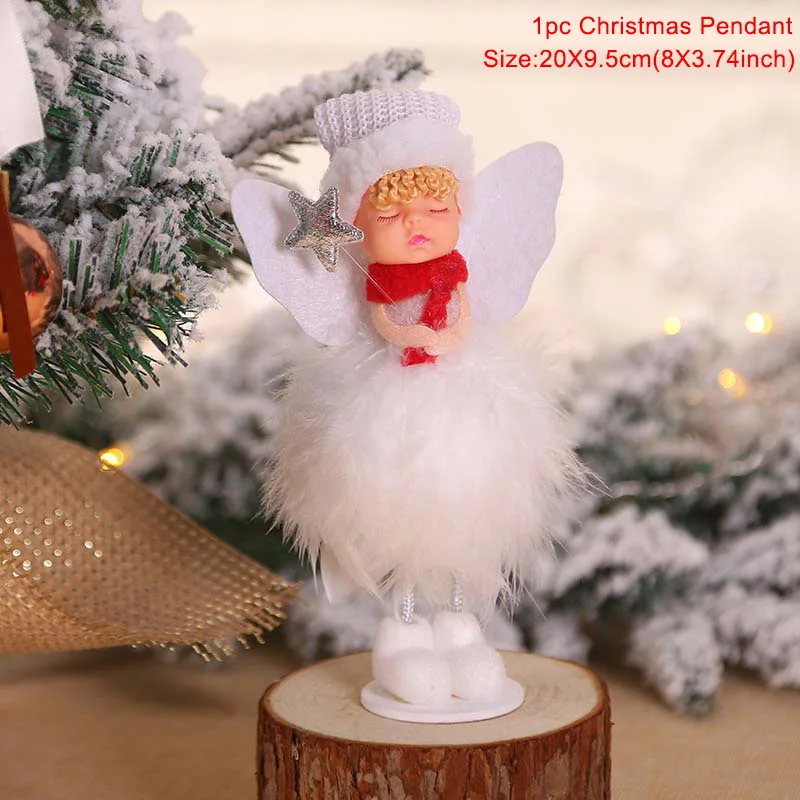 Милая Рождественская елка, подвесная кукла, розовый, белый шелк, плюшевый ангел, украшения, Рождественское украшение для дома, Рождественская елка, подарок для девочки, navidad - Цвет: Style 21