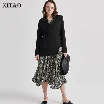 

XITAO Irregular Women Blazer Fashion New Women 2020 Spring Elegant Goddess Single Breast Pocket Casual Style Coat Top DMY3682