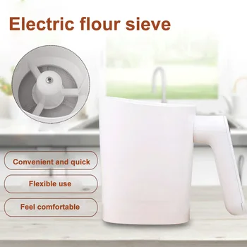 

Battery Operated Cakes Sugar Kitchen Strainer Cooking Cup Shape Pastry Flour Sifter Stainless Steel Mesh Baking Tool Handheld