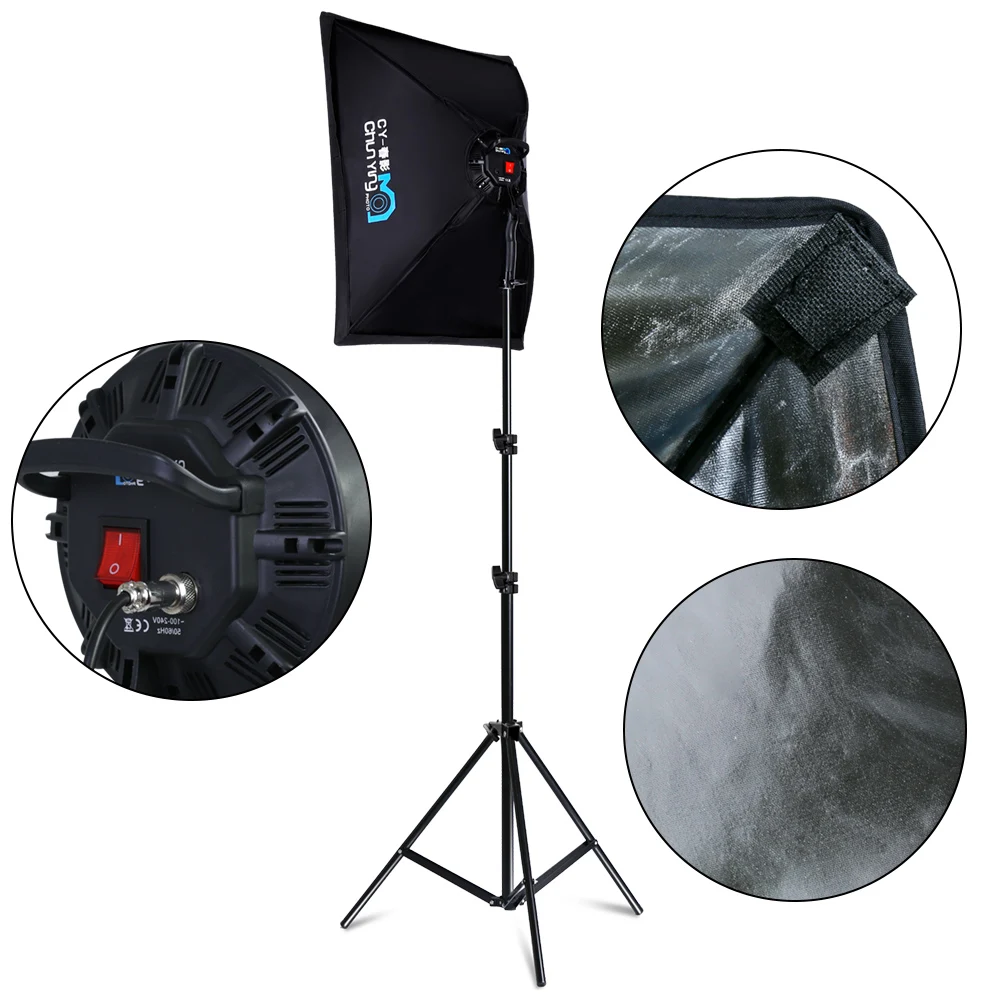  Photography 50x70CM LED Lamp Bead Softbox Lighting Kit Continuous Light System Camera Accessories F - 4000291453389