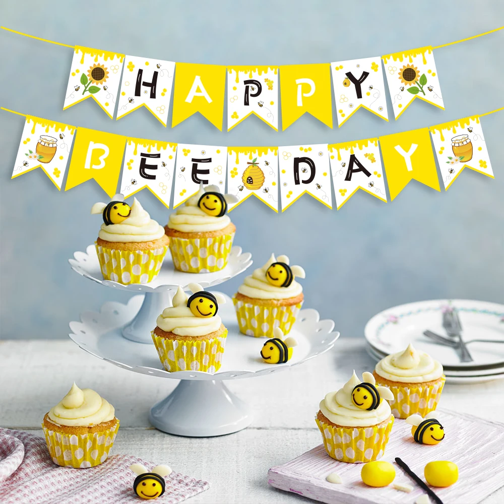 Honey Bee Party Decorations Banner Photo Shooting Backdrops Kids Bumble Bee  Birthday Party Decors Supplies Baby Shower Favors - AliExpress