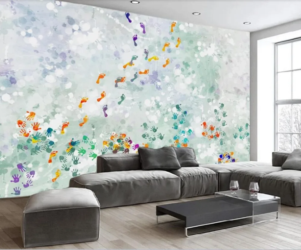 Пользовательские обои новые современные абстрактные красочные следы панорамные взрывы задний план стены большой росписи