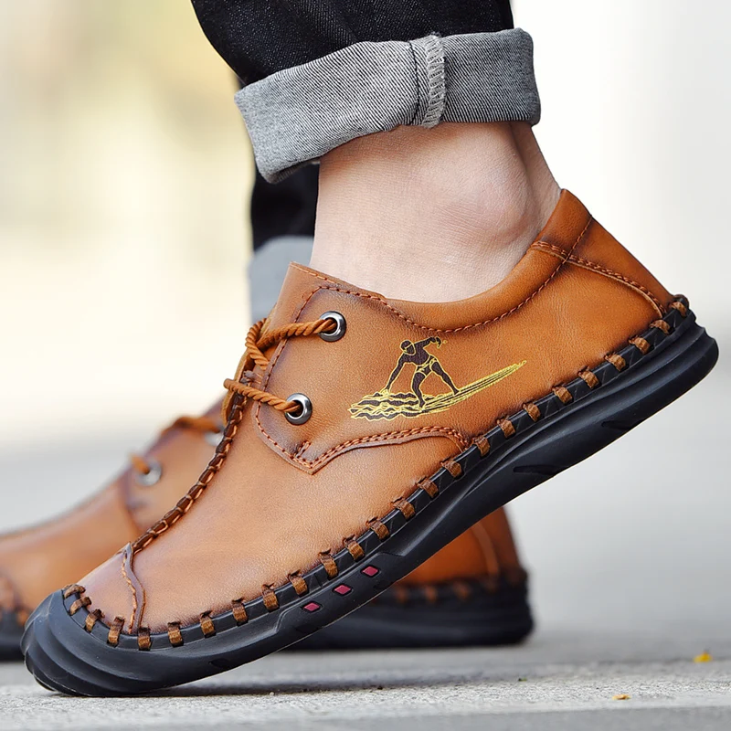 

Large size 38-48 Men Leather Oxford Simple Style Formal Shoes Dress Business Lace-up casual driving shoes Comfortable Footwear 5