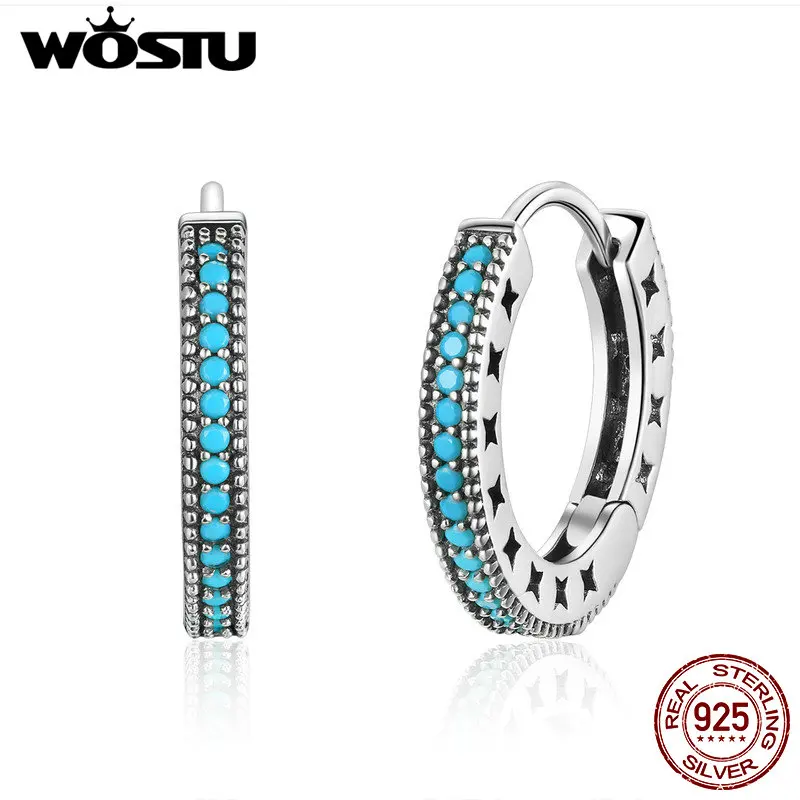 Женские серьги кольца WOSTU из стерлингового серебра 925 пробы в богемном стиле для