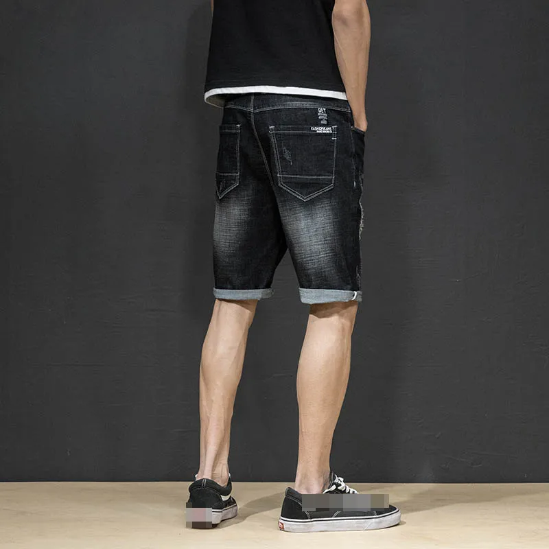 2019 Men's Streetwear New Fashion Summer Male Casual Cotton Denim Ruched Short Pants Low Waist Short Jeans Shorts Stretch Pant 2019 Men's Streetwear New Fashion Summer Male Casual Cotton Denim Ruched Short Pants Low Waist Short Jeans Shorts Stretch Pant