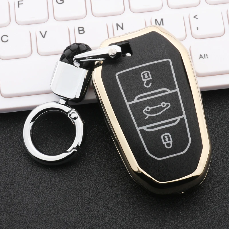 Цинковый сплав+ светящийся чехол для автомобильных ключей для peugeot 3008 5008 208 307 308 508 2008 4008 Защитная крышка Держатель Аксессуары для кожи