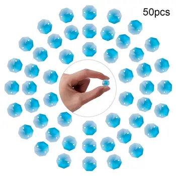 

Othmro 50 Pcs 14mmx14mm Octagonal Crystal Beads Purple/Red/Blue/Gray/Royal Blue/Amber/Green/Yellow for DIY Light Accessories