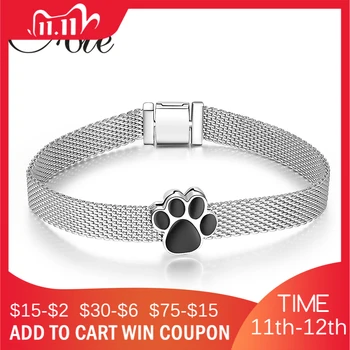 

925 Sterling Silver black enamel pet claw Clip Bead charms Bracelet Fit Original Reflexions Woman Charms Bracelet Jewelry making