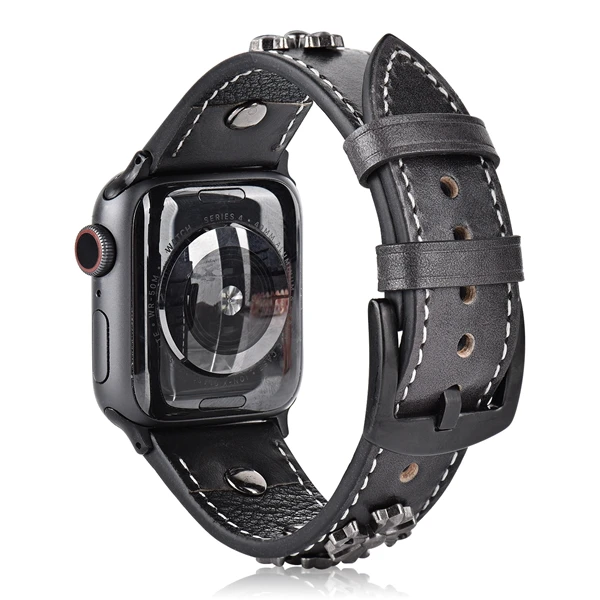 Благодарны из натуральной кожи петлевой для наручных часов Apple Watch, ремешок для iwatch серии 1 2 3 4, 42 мм, 38 мм, 40 мм 44mmseries 5