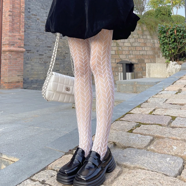 PSWL Sexy Women High Waist Fishnet Stocking Club Tights Panty Knitting Net  Pantyhose Mesh Lingerie Anime Lolita Cosplay Costumes (Color : Leopard  black, Size : Fit for 40KG-70KG): Buy Online at Best