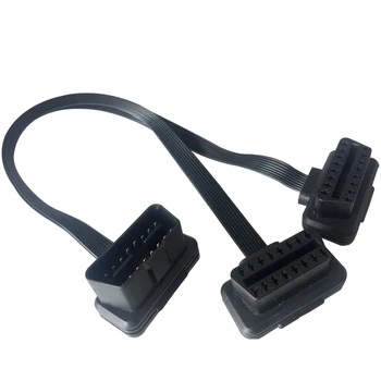 

Free shipping Car load OBD2 1-minute two-part wire transfer extension cord one drag two universal computer detection power cord