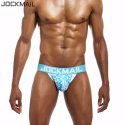 JOCKMAIL бренд Для мужчин нижнее белье с бандажом сексуальная печати хлопок Джок ремни Для мужчин s стринги и г строк cuecas трусики для геев