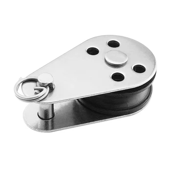 

Pack of 2 26mm Stainless Steel 316 Fixed Eye Wire Rope Single Pulley Block for Kayak Rigging