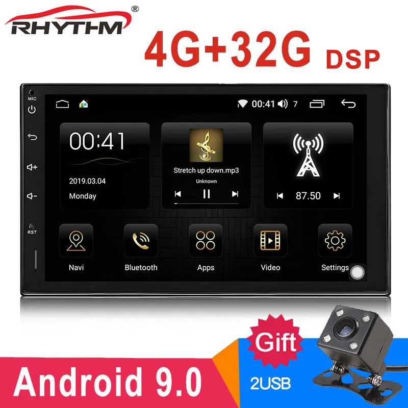 

DSP Android 9.0 4G+32G Octa Core Car Radio Bluetooth4.0 GPS Navigation 7" Touch 1080P 2din Multimedia Player autoradio Universal