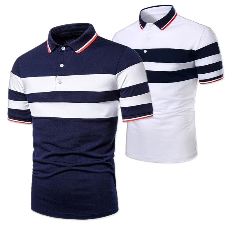 European And American Men’s Short-sleeved T-shirt Fashion Two-color Stitching Design Casual | Мужская одежда
