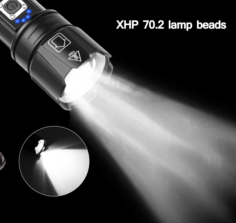 Самый мощный Xlamp XHP90 XHP70.2 Usb масштабируемый светодиодный флэш-светильник Xhp70.2 тактический флэш-светильник фонарь 26650 Аккумулятор для охоты