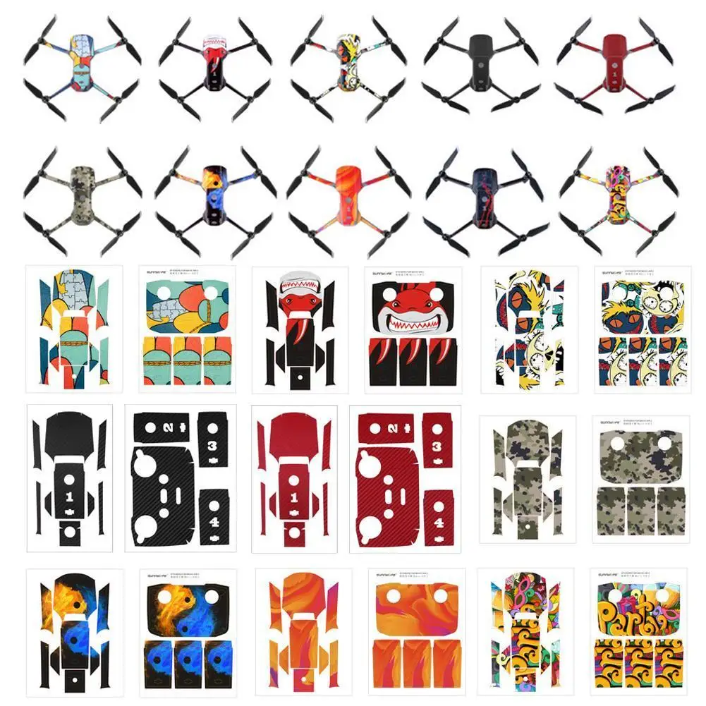 Mavic Air 2 PVC Stickers Whole Set Waterproof Skin Arm Protector Body Decals For DJI Control Air Mavic accessories 2 Remote I4M4 afbeelding