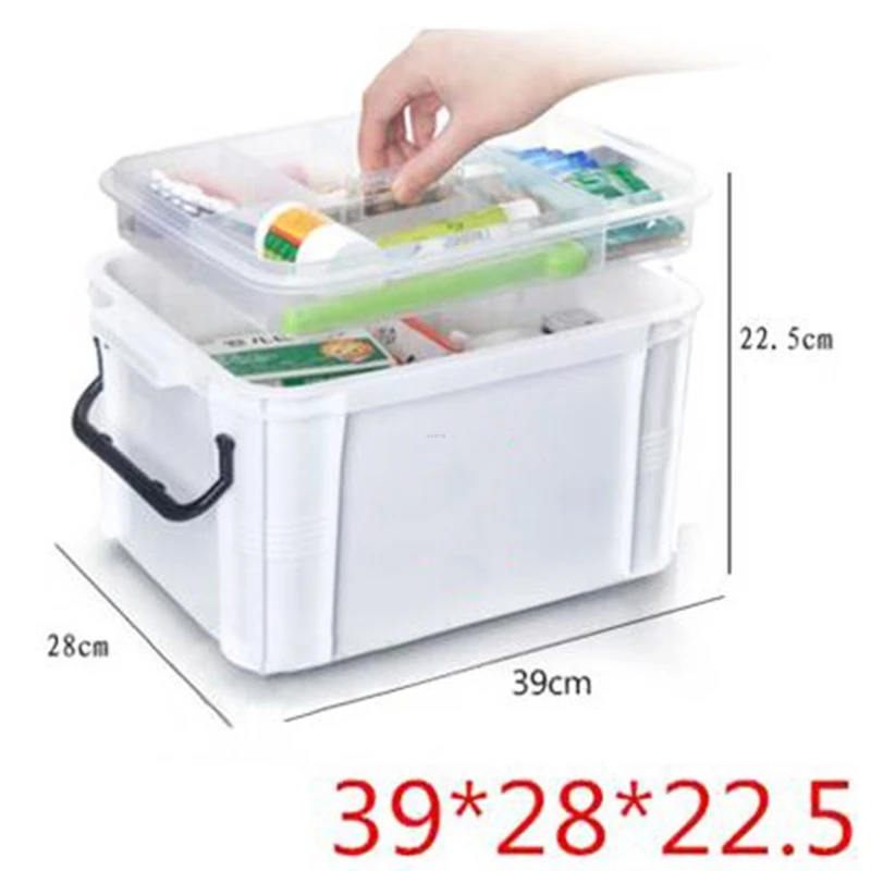 The box of the Red Cross first aid boxes plastic bin locker large medicine cabinet multilayer PCS household items | Красота и