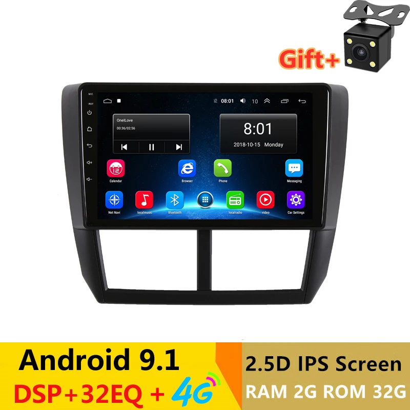 9 "2.5D ips Android 8,1 автомобильный DVD мультимедийный плеер gps для Subaru Forester 2008 2009 2010-2012 аудио автомобиля Радио стерео навигации