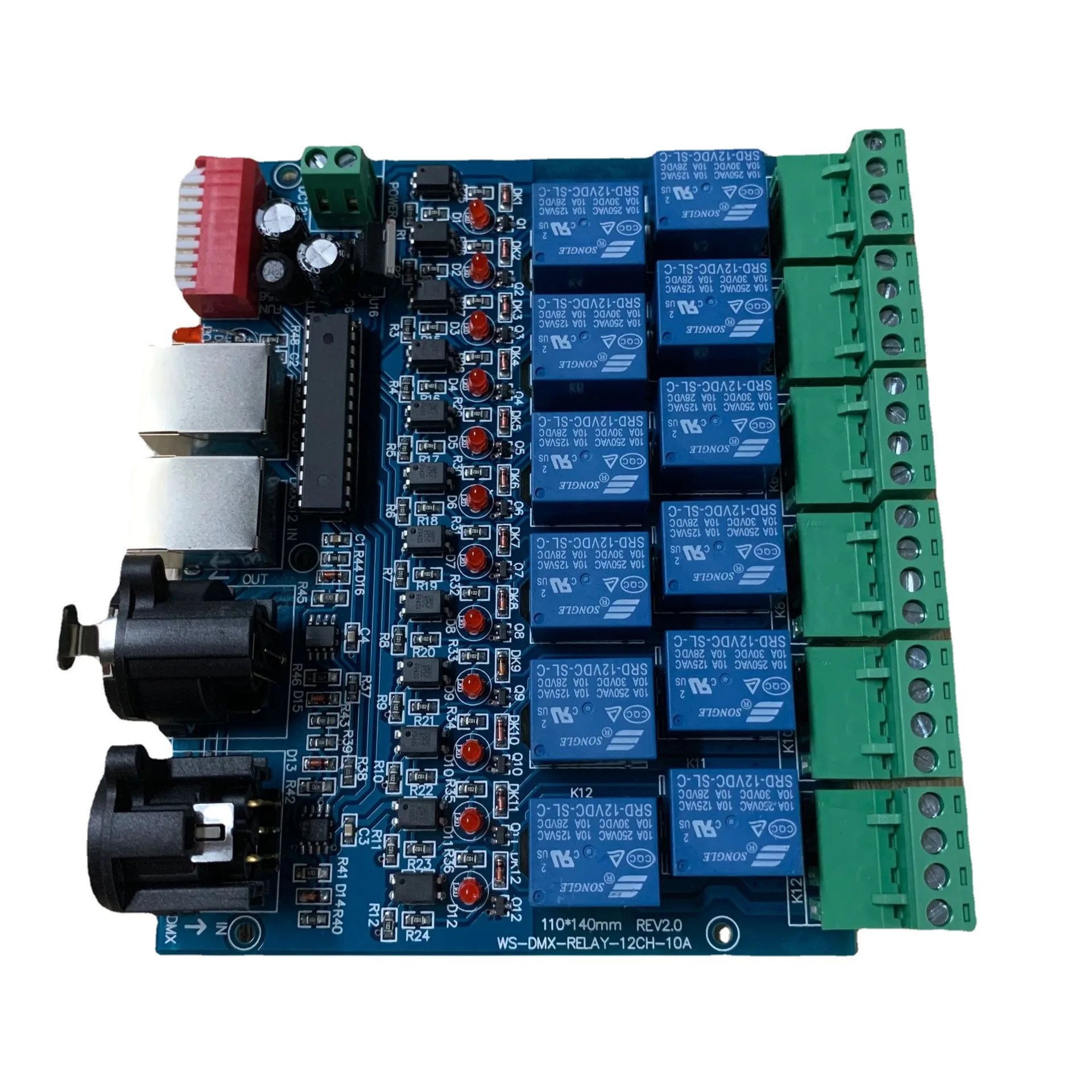 WS-DMX-RELAY-12CH-10A 12 Channel 10A DMX512 Controller Relay Switch Converter DMX Dimmer 12CH Control | Безопасность и защита