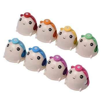 

8Pcs/ Set Colorful Cute Cartoon Deskbell Mouse-Shape Hand Bells Handbell Hand Percussion Bells Kit Musical Toy for Kids Children