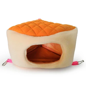 Warm Cotton Tree Stool Bread Shape Small Pet Squirrel Parrot Sugar Glider Hanging Cage Hamster Cage Bed House Hedgehog Nest Toy 3