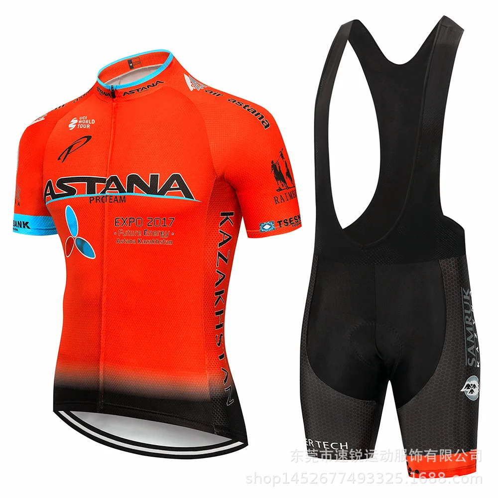 

19 Years New Style Summer Short-sleeved Astana Team Edition Suspender Strap/Riding Clothes Set Profession Bicycle Short Jacket