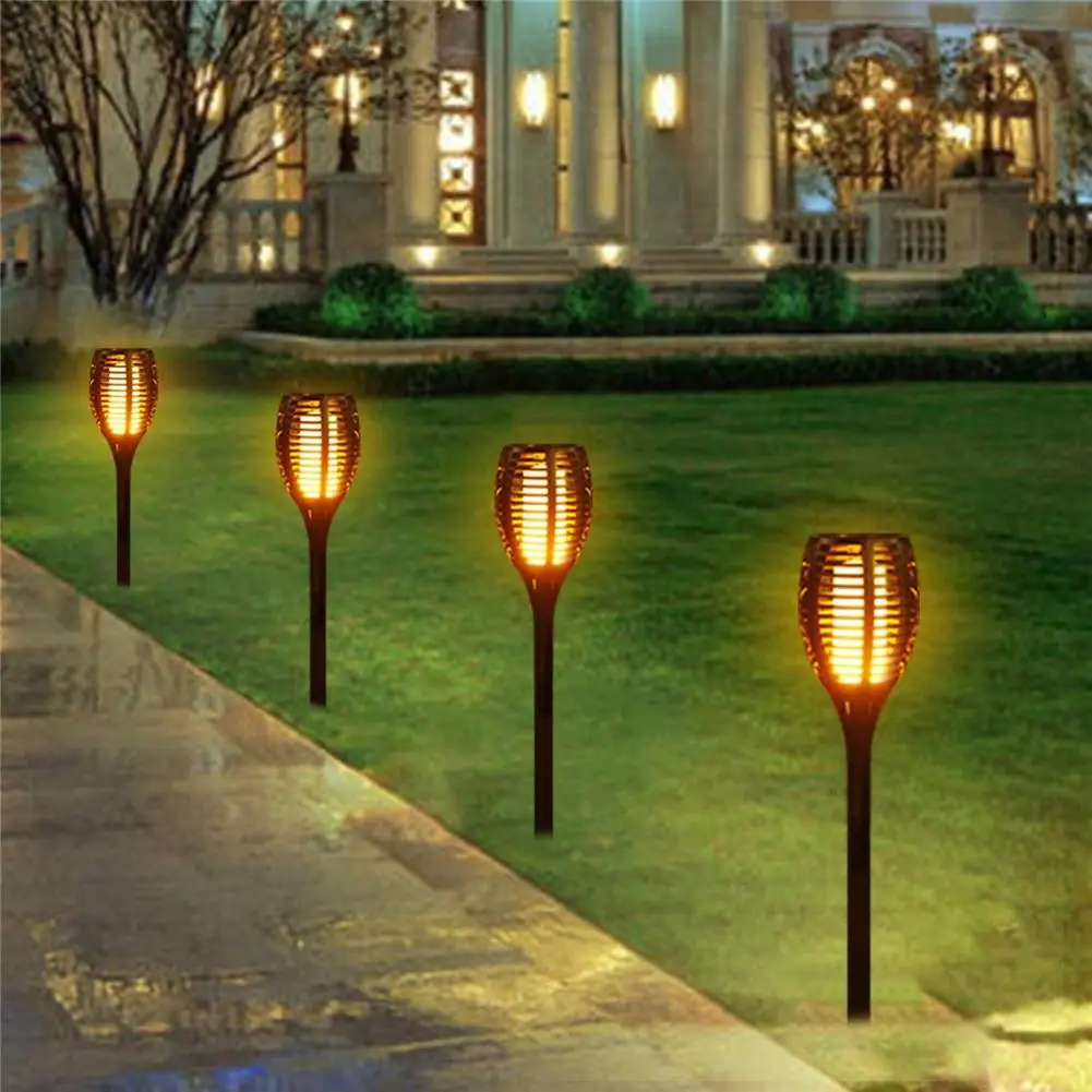 1 Вт Ретро светильник на солнечной батарее в форме пламени водонепроницаемый