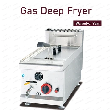 Buy Gas Fryer 1 Tank 1 Basket Stainless Steel Deep Fryer 14L Capacity