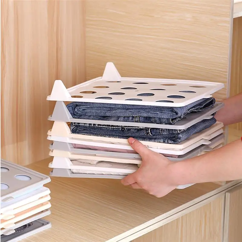 

Shirts Sweaters Organizer Stackable Tray Save Time Clothes Folding Board
