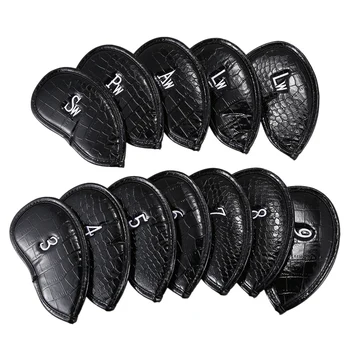 

12Pcs Exquisite PU Golf Club Cap Protector Golf Iron Head Cover Set Accessories
