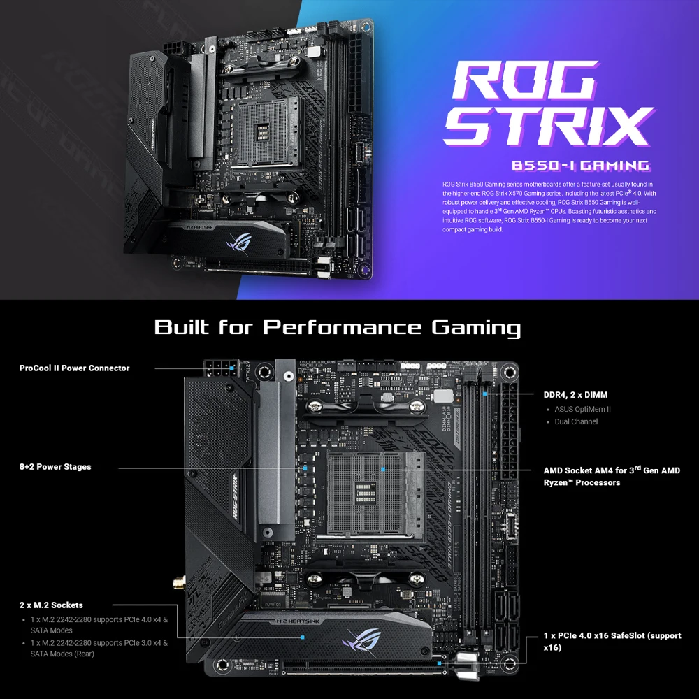 Asus ROG STRIX B550 I 게임 마더 보드 AMD B550 3rd Gen AMD Ryzen PCI E 4.0 미니 ITX 블루투스 5.1 데스크탑 AMD B550 마더 보드|마더보드| - AliExpress Asus Rog Strix B550 I 게임 마더 보드 Amd B550 3Rd Gen Amd Ryzen Pci E 4.0 미니 Itx 블루투스 5.1 데스크탑 Amd B550 마더 보드|마더보드| - Aliexpress