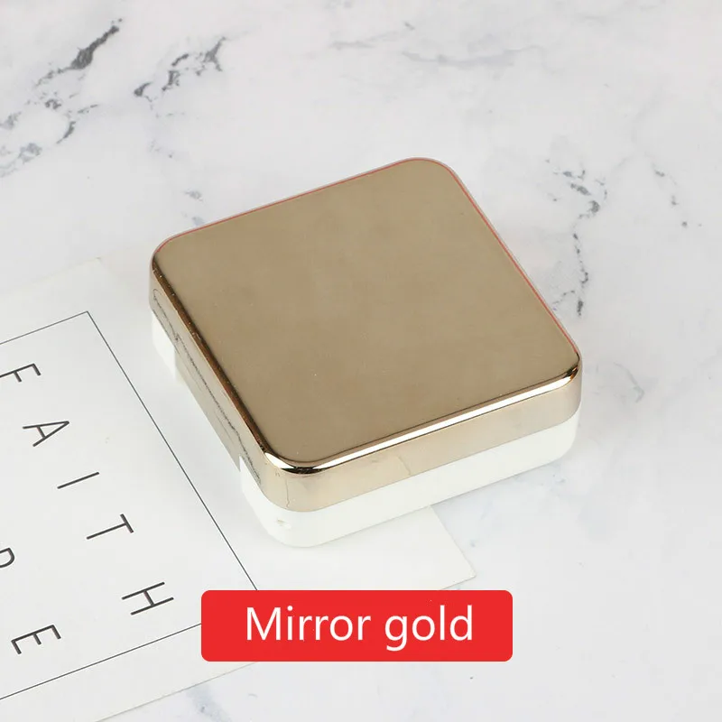 Цветной зеркальный чехол для контактных линз Близорукость Красота Блеск уход коробка простой двойной ящик для хранения дорожный набор коробка - Цвет: Gold
