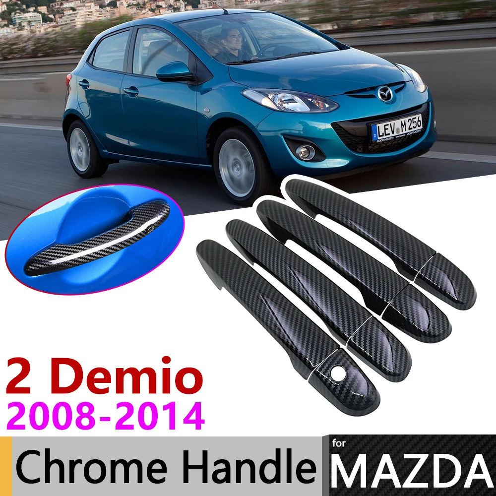 Черная накладка на дверную ручку из углеродного волокна для Mazda 2 Demio Mazda2 2008 ~ 2014 2009