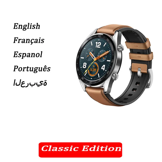 Huawei Watch GT Смарт часы водонепроницаемые телефонные звонки спортивные часы Поддержка gps трекер сердечного ритма для Android iOS - Цвет: Classic Silver