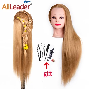 

Alileader Cheap 65 CM Long Hair Training Head For Practice Quality Hairdressing Mannequin Head Hairdressing Teaching Head