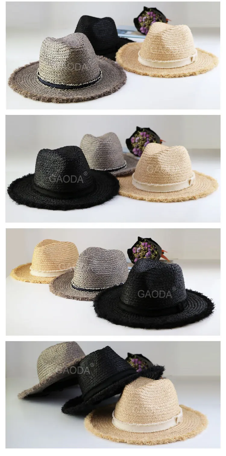 Соломенная шляпа с кисточками, женская шляпа высшего класса, Панама, большой головной убор, мужской большой размер, фетровая шляпа 57 см 59 см 61 см 63 см