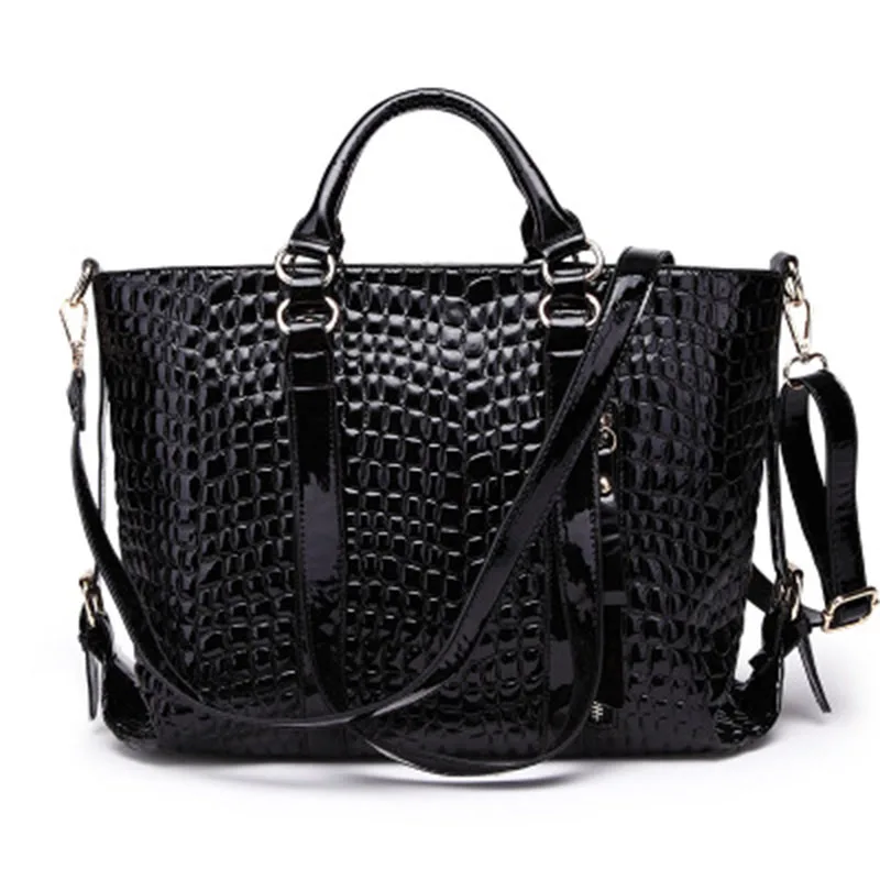 

Women leather handbags High quality Luxury Handbags Designer Soft Women Crocodile pattern Messenger Bags Female Shoulder Bag