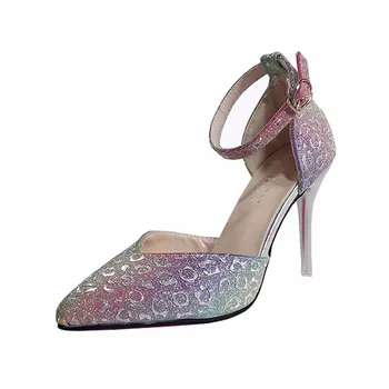 

2020 New Women Pumps Summer Fashion Side Hollow Out Sandals Women Sexy Pointed Toe High Heels Ladies Wedding Party Stilettos