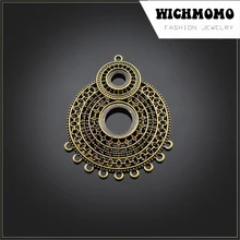 Новинка 2 штуки 60*46 мм цинк из сплава серебристый золотистый серьги пористый соединитель подвеска-Шарм Linker для DIY ювелирных аксессуаров