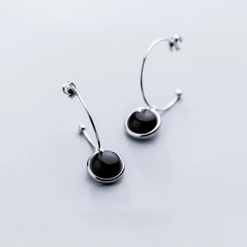 

925 Silver Circle Earrings Korean Earrings Silver Jewelry Vintage Hoops Brincos Minimalism Pendientes Kolczyki Oorbellen Earring