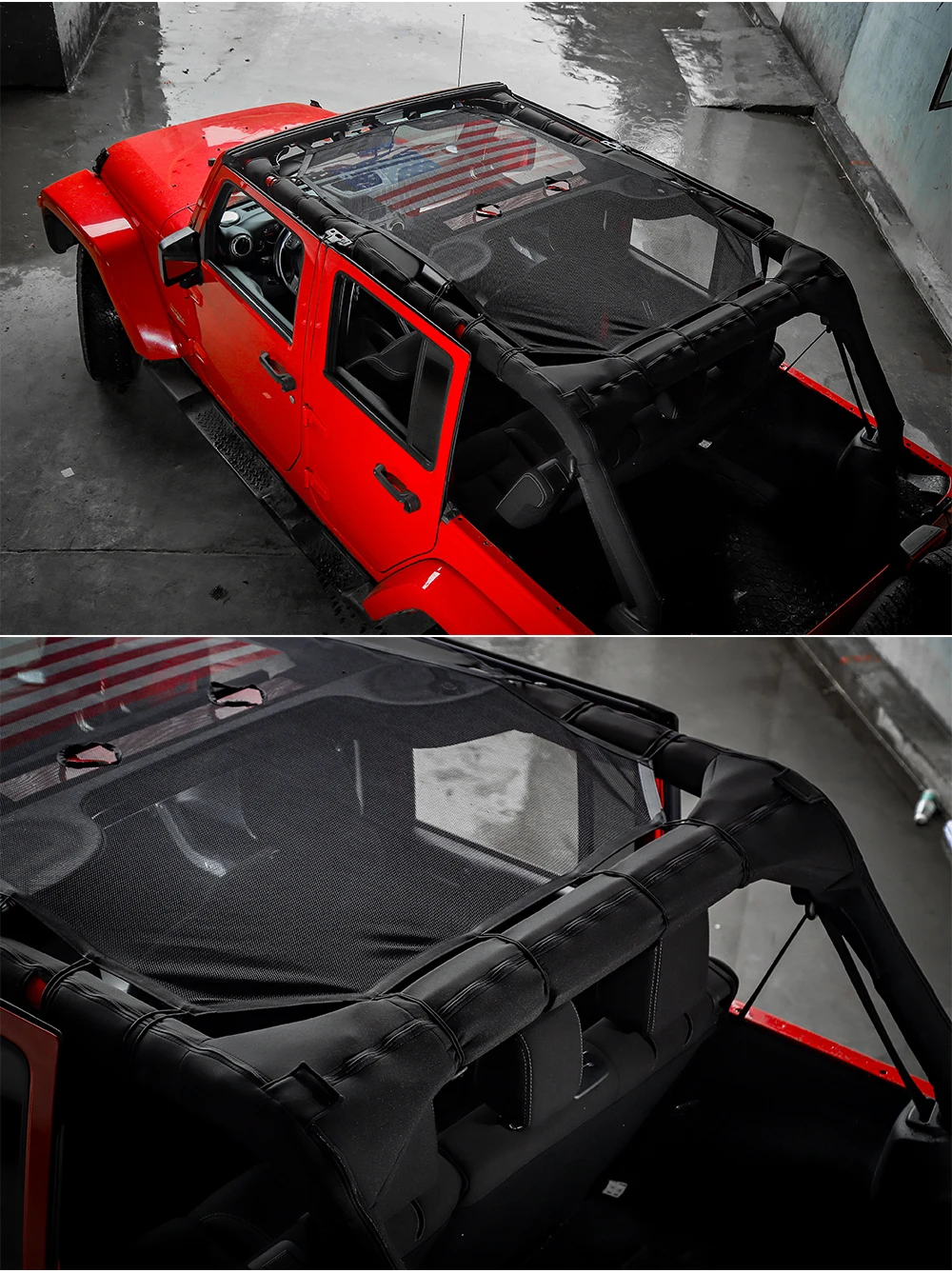 MOPAI 4 двери автомобиля крыша сетка Бикини Топ солнцезащитный козырек УФ Защита от солнца сетка для Jeep Wrangler JK 2007- автомобильные аксессуары стиль
