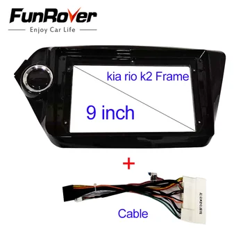 

FUNROVER Car Fascia Radio UV Frame For Kia Rio3 Rio 3 K2 2010-2016 2 Din Panel Dash Mount Installation Car Dvd Frame Install Kit