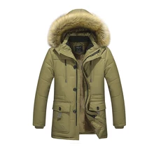 Зимние куртки для мужчин, новые парки с меховым капюшоном, флисовые теплые модные плотные повседневные пальто с хлопковой подкладкой, верхняя одежда для мужчин 4XL 5XL