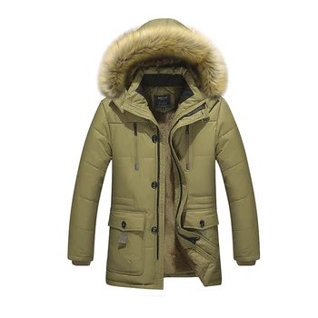 

Winter Jackets Men New Parkas Fur Hooded Fleece Warm Fashion Thicken Casual Cotton Padded Coats Outwear Male 4XL 5XL