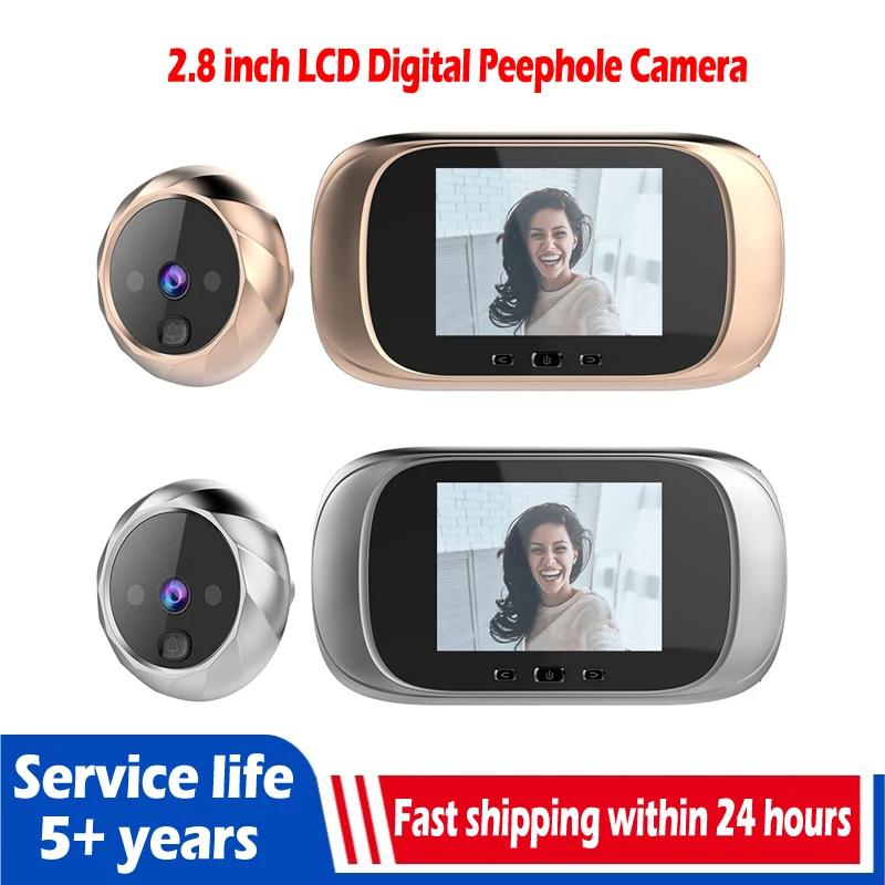DD1 2,8 pulgadas TF pantalla LCD Digital timbre 90 grados ojo de la puerta timbre mirilla electrónica puerta visor de cámara al aire libre de la puerta