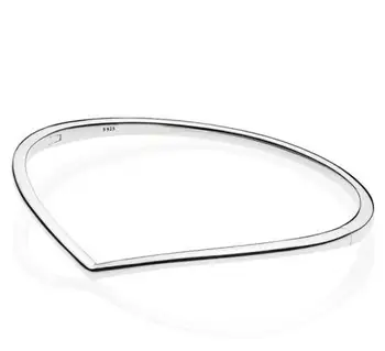 

Original 925 Sterling Silver Bangle Smooth Shining Wish Bracelet Bangle Fit Women Bead Charm Diy Fashion Jewelry